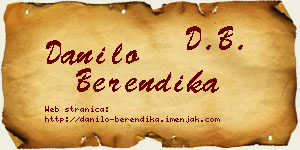 Danilo Berendika vizit kartica